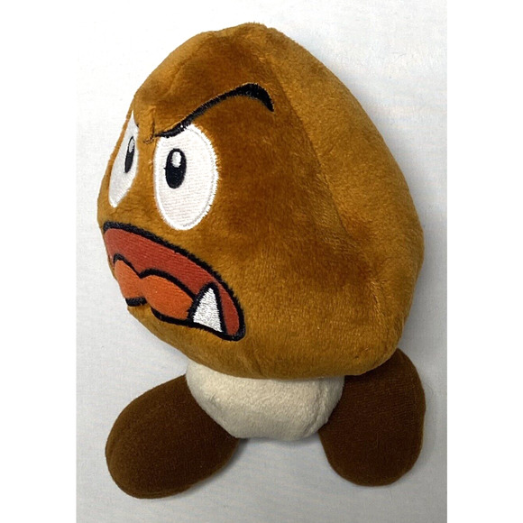 Super Mario Goomba Plush World Of Nintendo Open Mouth Angry Face Jakk Pacific - Picture 2 of 8